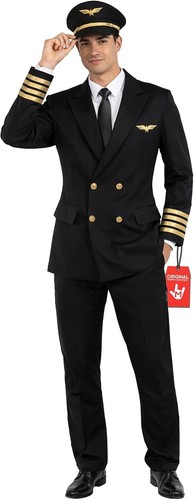 Men black pilot - black, costume