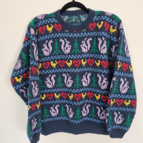 Vintage 80s hand - knit, novelty