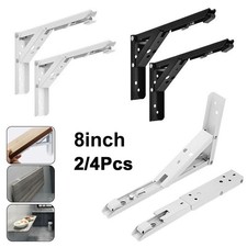 2/4Pcs Folding Heavy Duty Shelf Bracket Bench Table Wall-Mounted Hinges 8inch