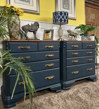 A pair of Vintage Ducal Chateau Tall Boy Chests of Drawers.