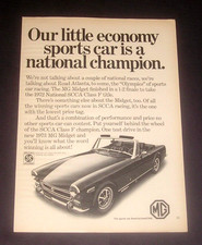 1973 MG Midget Magazine Print Ad Little Economy Sports Car, A National Champion