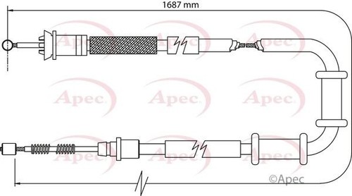 Rear right brake braking - brake, cable