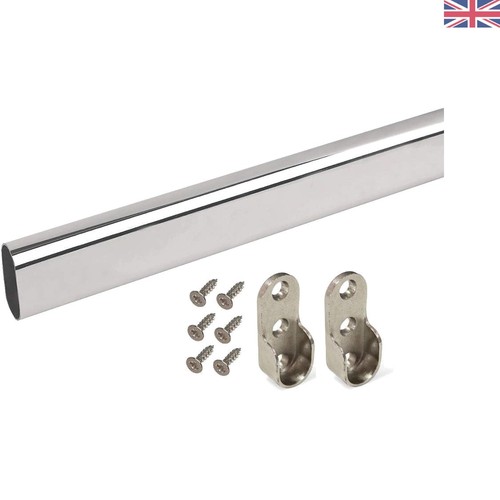 Sleek chrome wardrobe rail set - sleek,