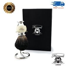 Brand New Pure Badger Hair Shaving Brush and Stainless Steel Shave Stand Holder