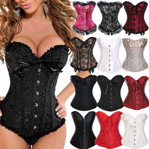 Women overbust boned black - overbust,