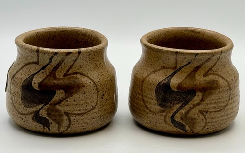 Pair 1970s larbert pottery egg - pair,