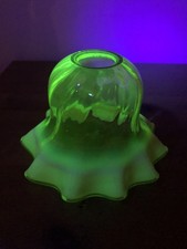 Vaseline Uranium Glass Fluted Light /Lamp Shade Edwardian