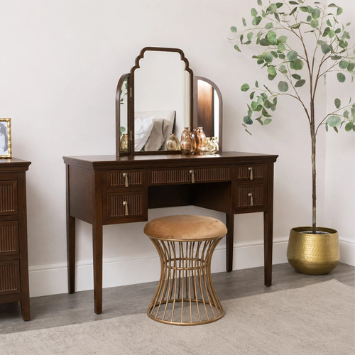 Dark wood reeded dressing - dark,