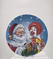 Vintage 1997 Christmas McDONALD’s Plate Santa Claus & Ronald & McNuggets 