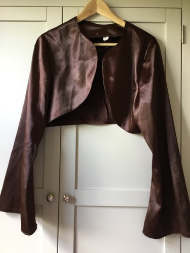 Dark brown satin long - dark,
