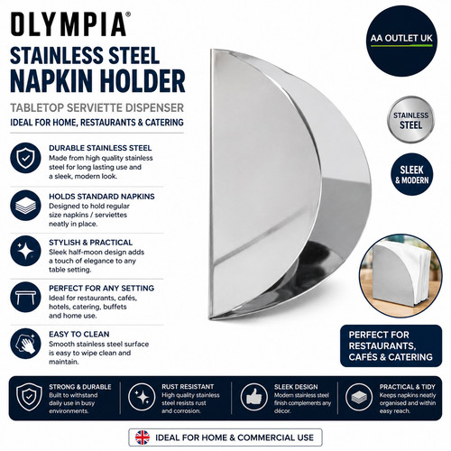 Olympia stainless steel napkin - stainless,