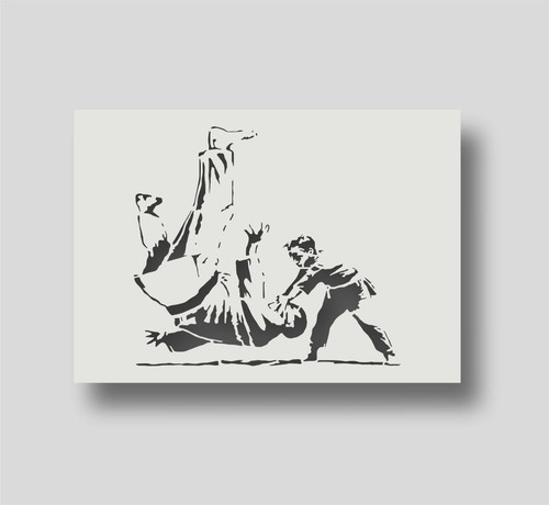 Banksy judo stencil - judo,