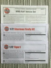 3 x AIRFIX INSTRUCTION SHEETS-FIREFLY-TIGER 1-WW11 RAF VEHICLE SET