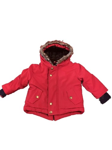 Red hooded parka coat - kd,