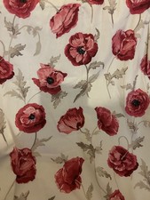 Short Pair of Laura Ashley Freshford Poppy Cranberry Cottsge Curtains