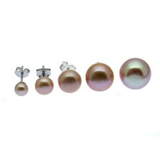 Lavender Pearl Stud Earrings