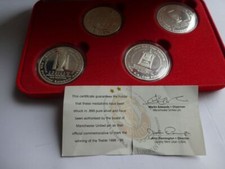 LIBERTY MINT - MAN UTD TREBLE WINNERS SET 4 0.999 SILVER MEDALLIONS WITH C.O.A.