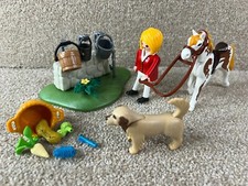 Horse With Rider & Dog - Playmobil - Water Buckets, Food & Grooming Accessories