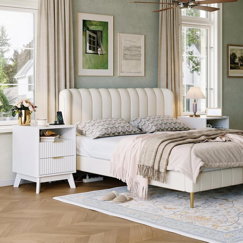 Modern fluted bedside table - modern,