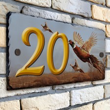 Pheasant House Number Slate