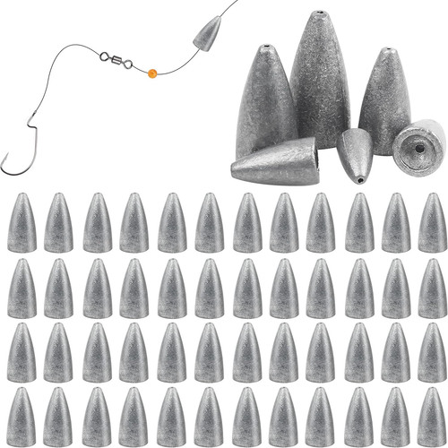 50pcs bullet fishing sinkers - bullet,