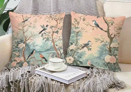 Set printed chinese bird - set, of
