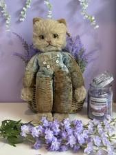 MERRYTHOUGHT Antique Slumber Cat Stunning 1930s with label RARE