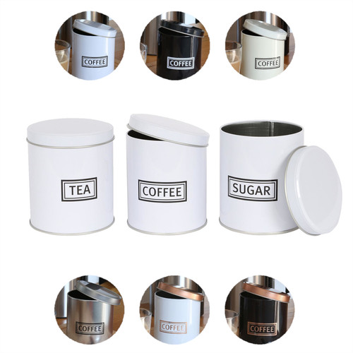 3pc round tea coffee sugar - round,