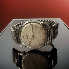 Vintage 1940s Medana Mens Wrist Watch Fancy Lugs 7 Jewel MST 375 -Missing Crown