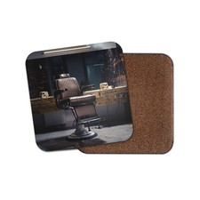 Retro barbers chair coaster - retro,