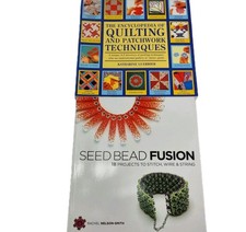 Lot of 2 Craft Books Quilting Patchwork Techniques & Seed Bead Fusion Jewelry