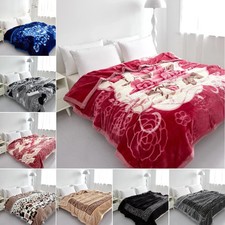 2 Ply Reversible Heavy Warm Soft Thick Blankets 7 Designs in King Size 200x240cm