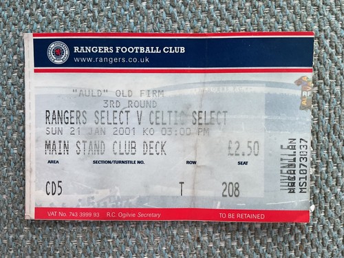 Rangers celtic match ticket - v,
