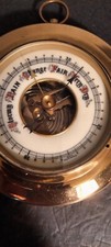 Vintage Brass Barometer Made