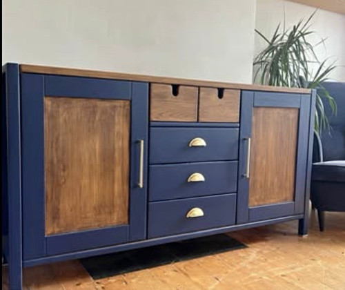 Upcycled blue wooden sideboard - upcycled,
