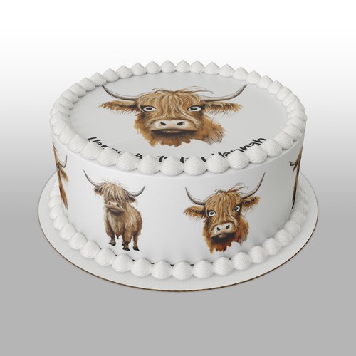 Highland cow pre cut edible - highland,