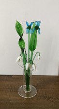 Glass Flowers & Vase Snowdrops