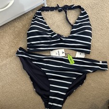 Fat Face Breton Bikini Navy &