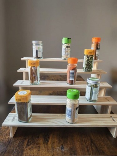 Tier wooden spice rack - spice,