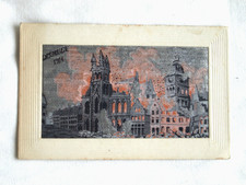 WW1 ERA  SILK  FLAMES POSTCARD -  DIXMUIDE 1914