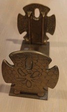 Brass Sand Dollar Beach Business Card Holder Desk Office Nautical Ocean Seashell