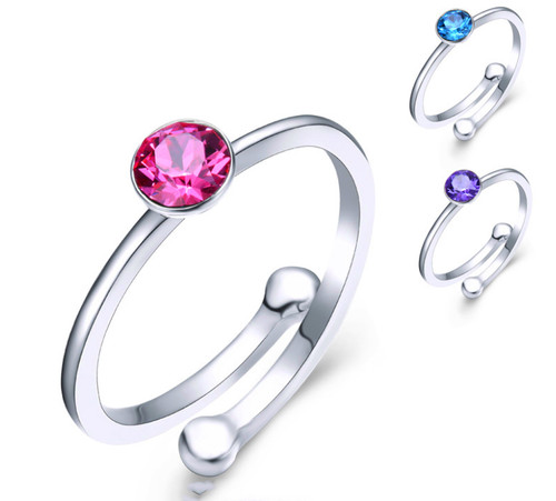 925 sterling silver round - silver, blue