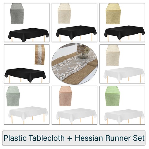 Rustic hessian table runner - hessian,