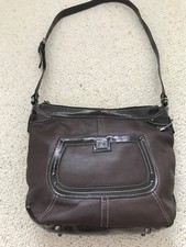 Brown leather bag - Hobo / Shoulder Brown leather / patent bag Stone Mountain