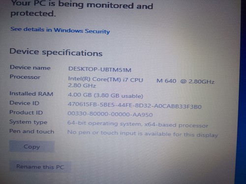 Laptop working with - rm, i7-working-