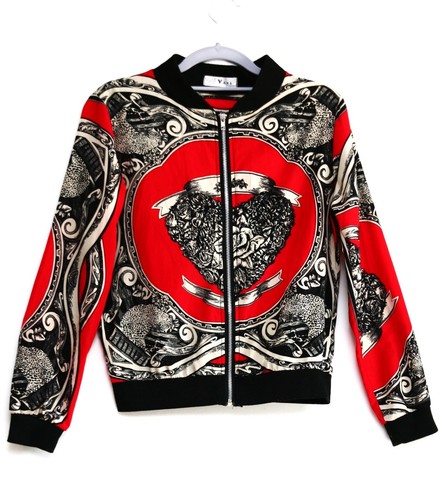Baroque heart print bomber - baroque,