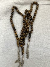 Tiger eye Aqeeq Prayer Beads Tasbih Islamic stone 33 Gem Gemstone 34