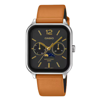 Brown and black casio watch - brown,