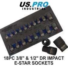 US PRO INDUSTRIAL 18pc 3/8" &