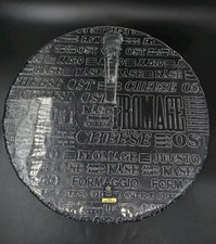 Clear Lead Crystal Embossed Cheese Board, Bengt Edenfalk Royal Krona Sweden 